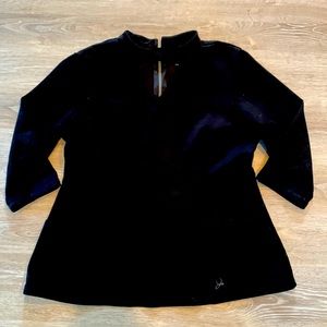 Jaanuu Mock Neck Scrub Top Gold Zipper Size Extra Large